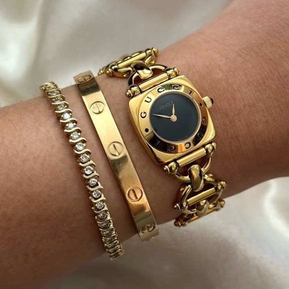 14K Yellow Gold & Diamond Tennis S Bracelet - Picture 2 of 8